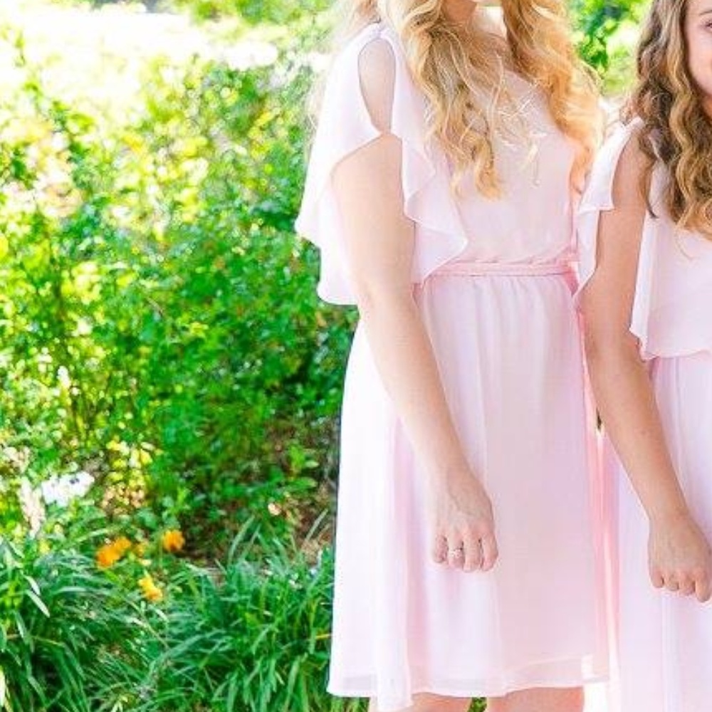 Nouvelle Amsale Blush One Shoulder Dress